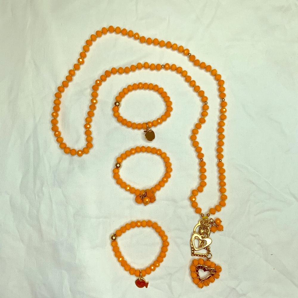 Orange crystal necklace